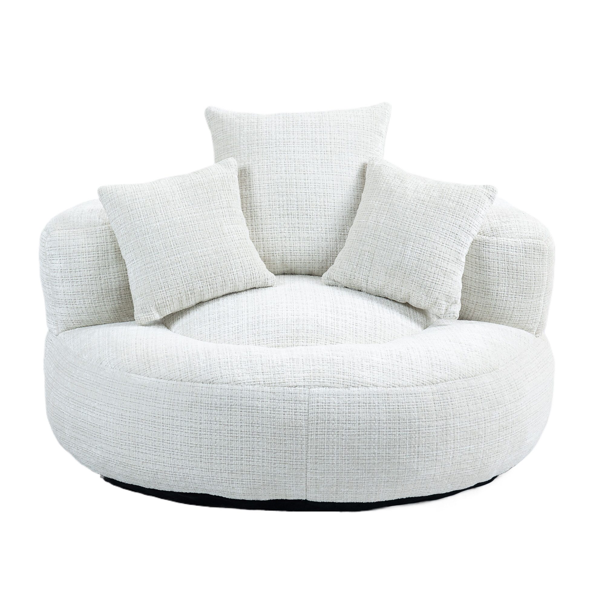 STILVORA Relaxsessel Indoor & Outdoor Sitzsack bean bag sofa mit hohen Rücken,Lazy Sofa (Lazy Sofa mit hohem Rücken und 3 Kissen – Ergonomischer Sitzsack für Erwachsene & Kinder, Chenille-Stoff, für Wohnzimmer, Büro & Schlafzimmer, Komfortabler Lounger, Gaming Stuhl, 150 kg Kapazität), 108 x 108 x 52 cm
