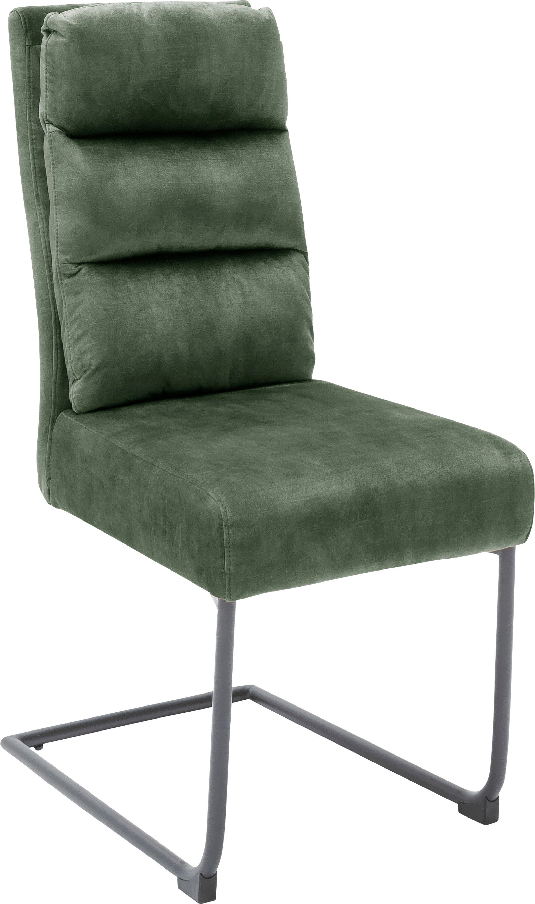 120 Olive MCA Lampang | St), bis Stuhl furniture im Freischwinger kg Stoffbezug Vintagelook, Set, (Set, Olive 2 belastbar mit 2er
