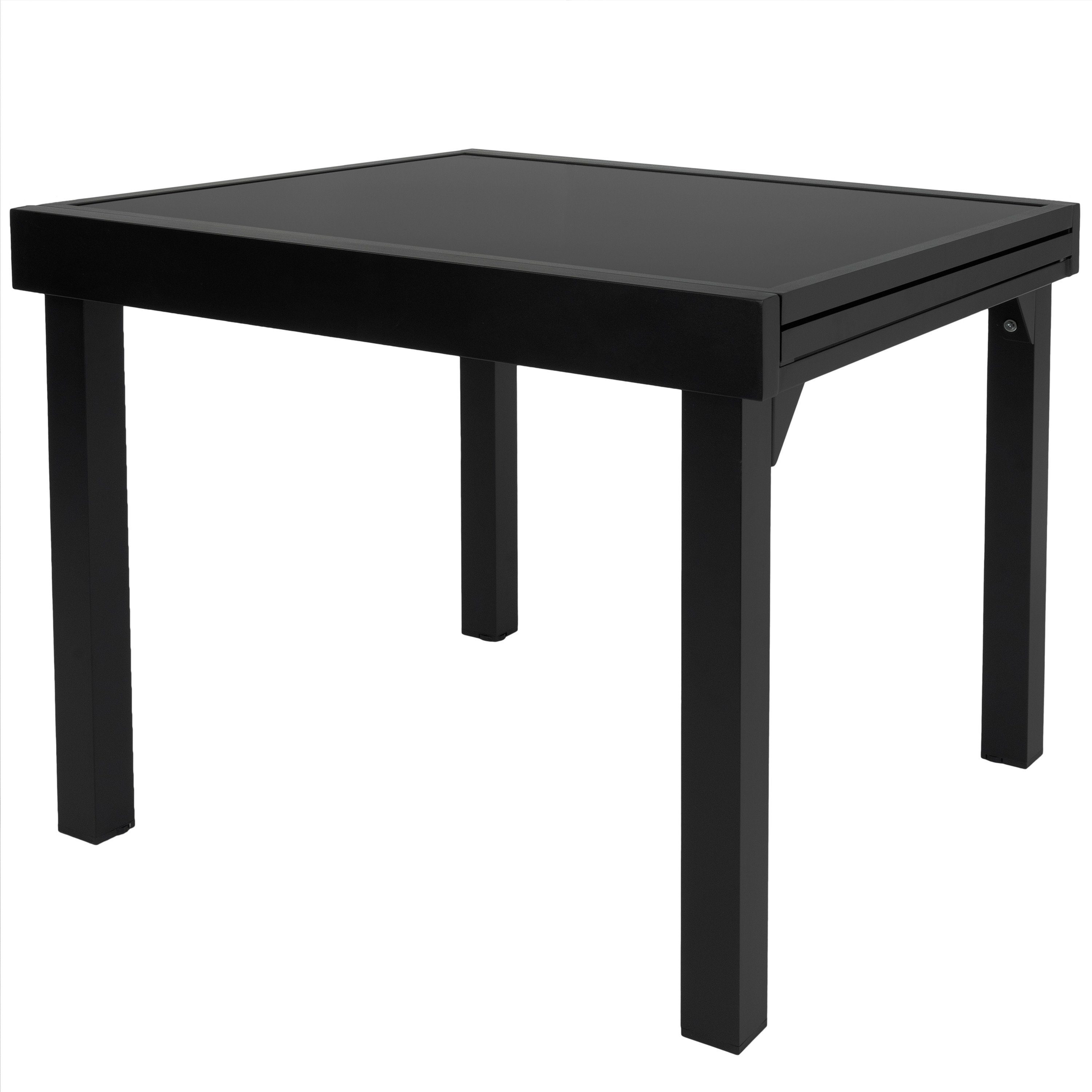 ib style Gartentisch Diplomat Quadro Ausziehtisch 90 180 cm schwarz