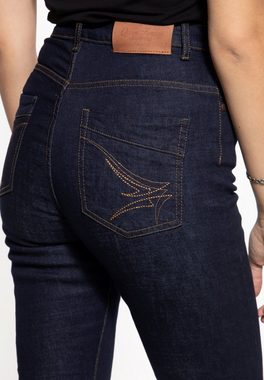 QueenKerosin Slim-fit-Jeans Mit Konrtrast Stickerei der Gesäßtaschen