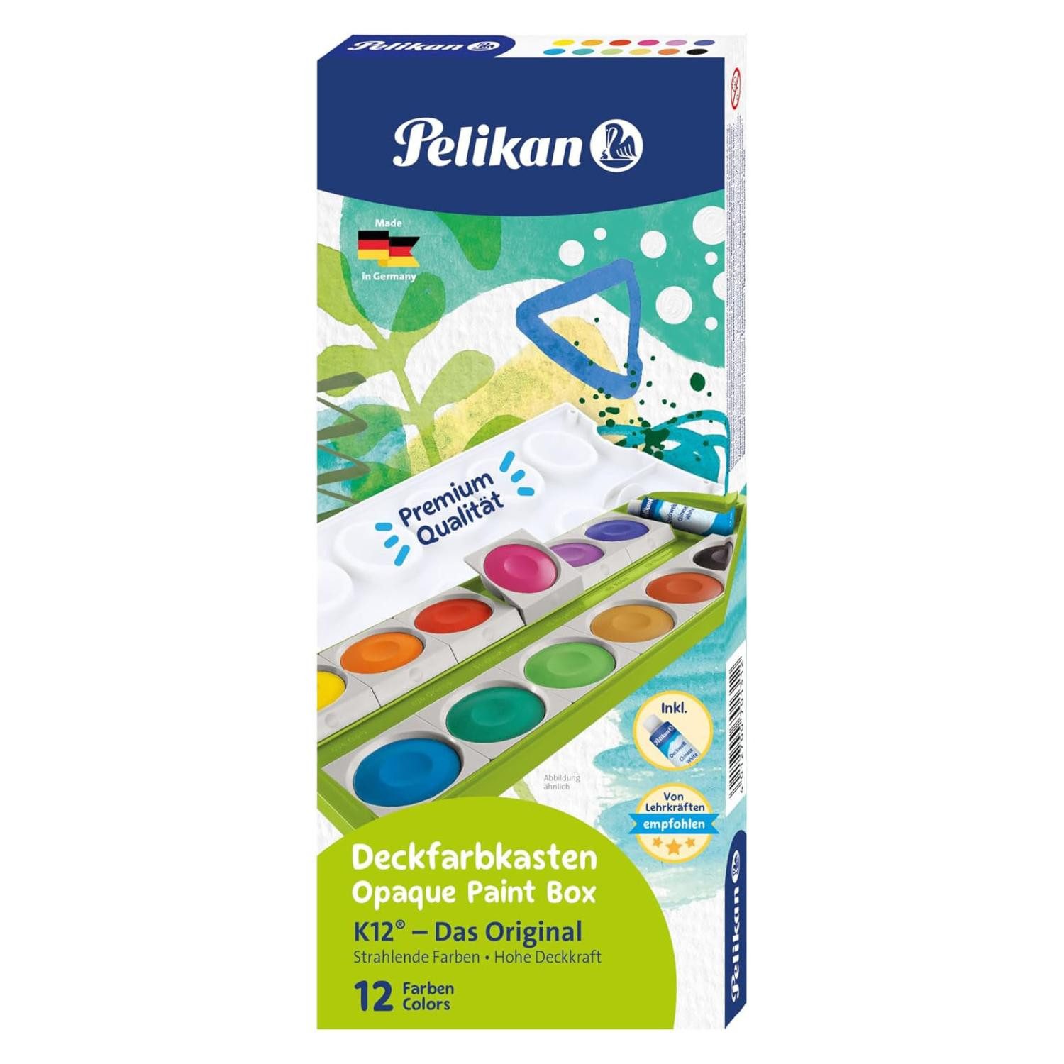 Pelikan Farbkasten Pelikan Deckfarbkasten Schul-Standard K12, 12 Farben - GRÜN