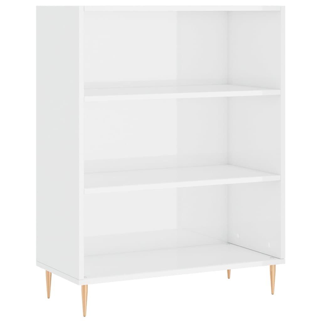 cm Holzwerkstoff Bücherregal Hochglanz-Weiß furnicato 69,5x32,5x90