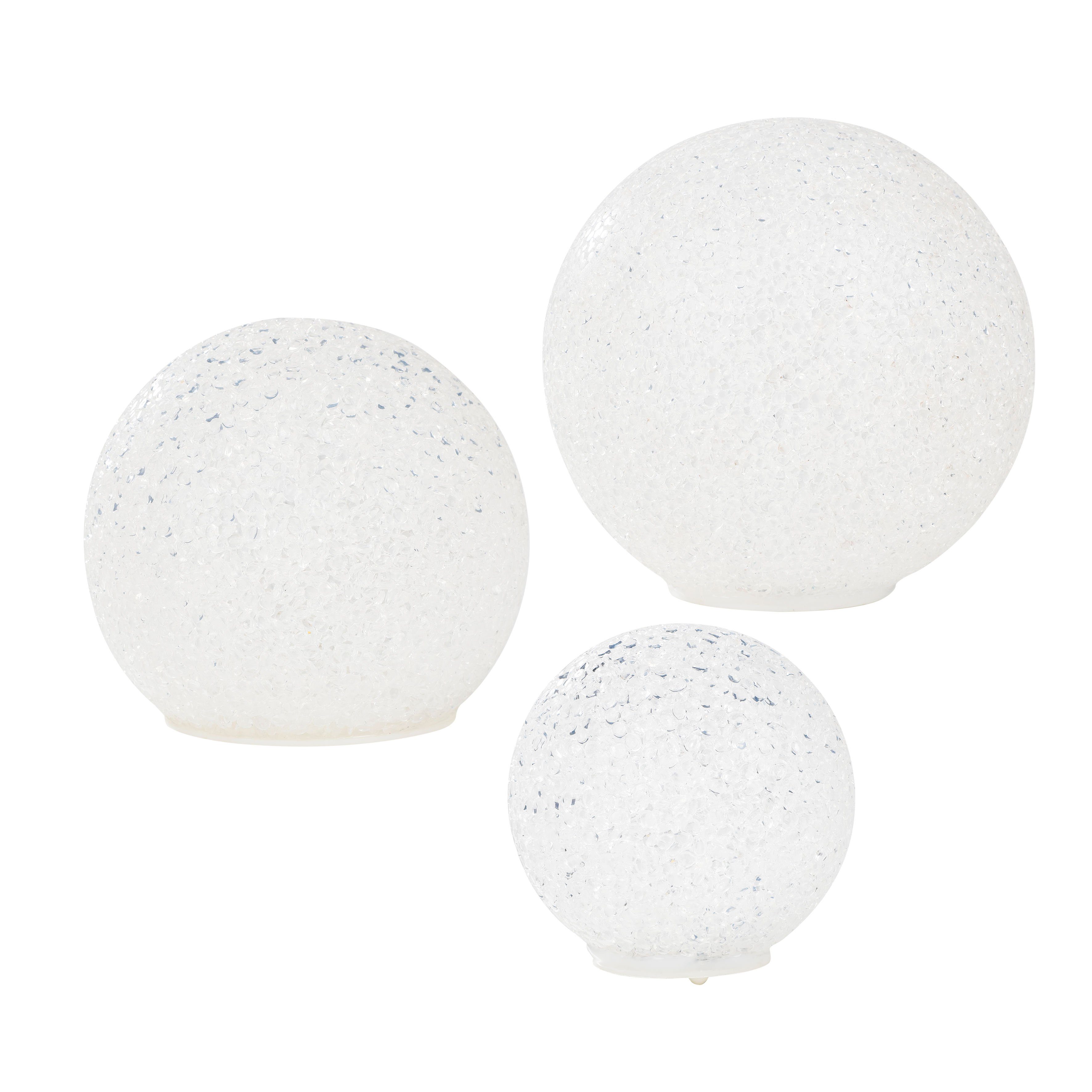 Spetebo Dekokugel LED Kugel 3er Set in Perlen Optik - 15 / 12 / 8 cm (Set, günstig online kaufen