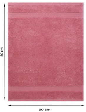 Betz Gästehandtücher 20 Stück Gästehandtücher Premium 100% Baumwolle Gästetuch-Set 30x50 cm Farbe Altrosa, 100% Baumwolle