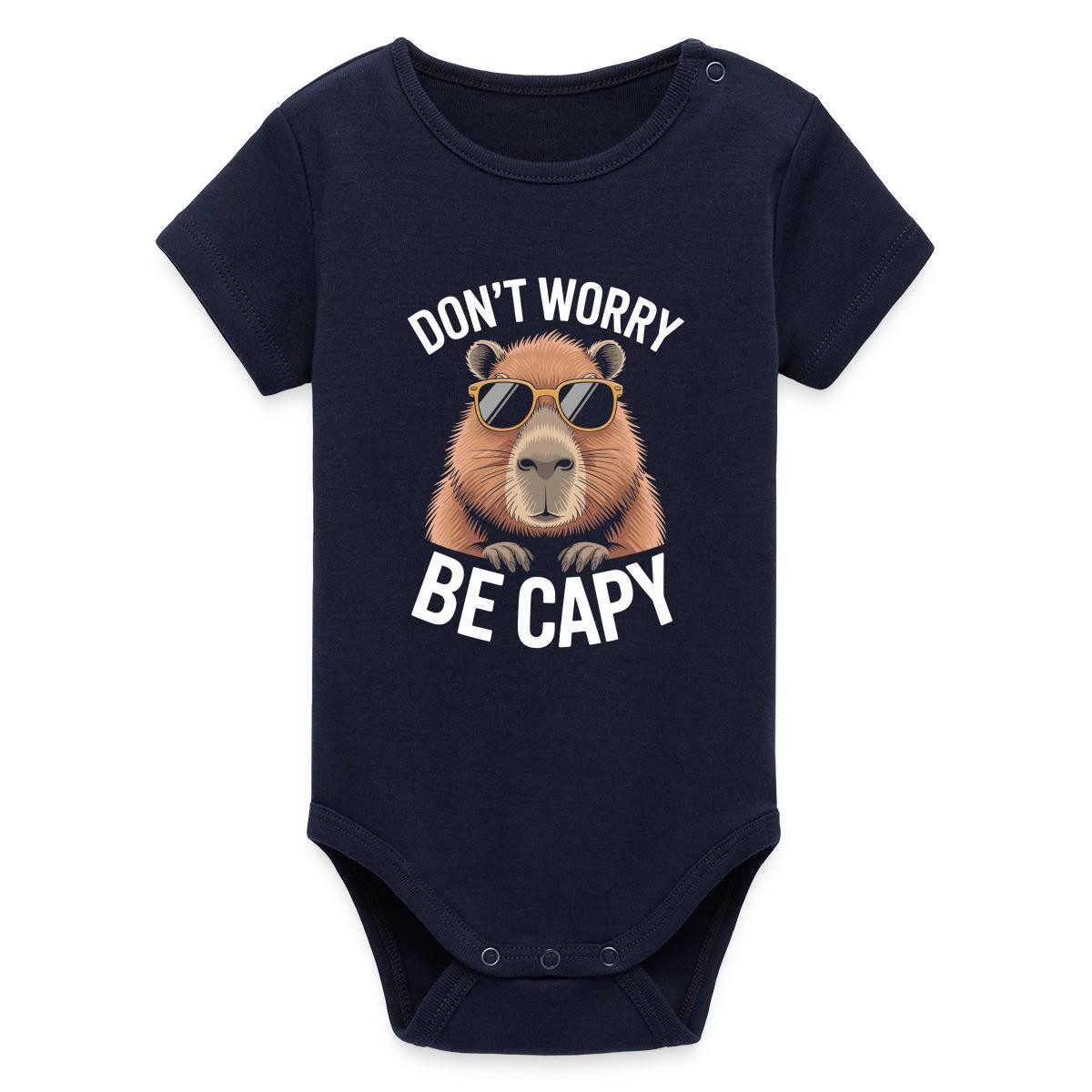 Spreadshirt Kurzarmbody Don’t Worry Be Capy, Capybara Humor Bio Kurzarm Baby Body (1-tlg)