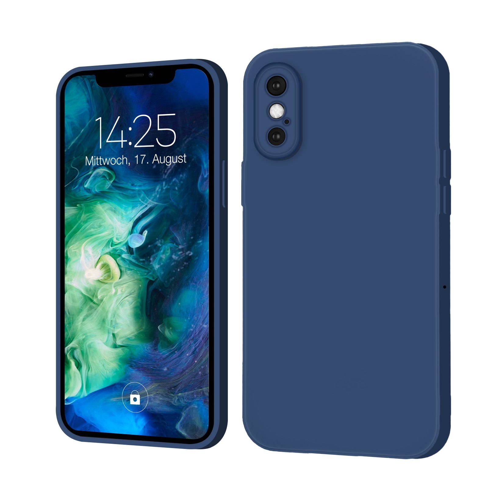 Tec-Expert Handyhülle SoftGrip Cover Hülle für Apple iPhone X, Handy Case Bumper integrierter Kameraschutz flexibel