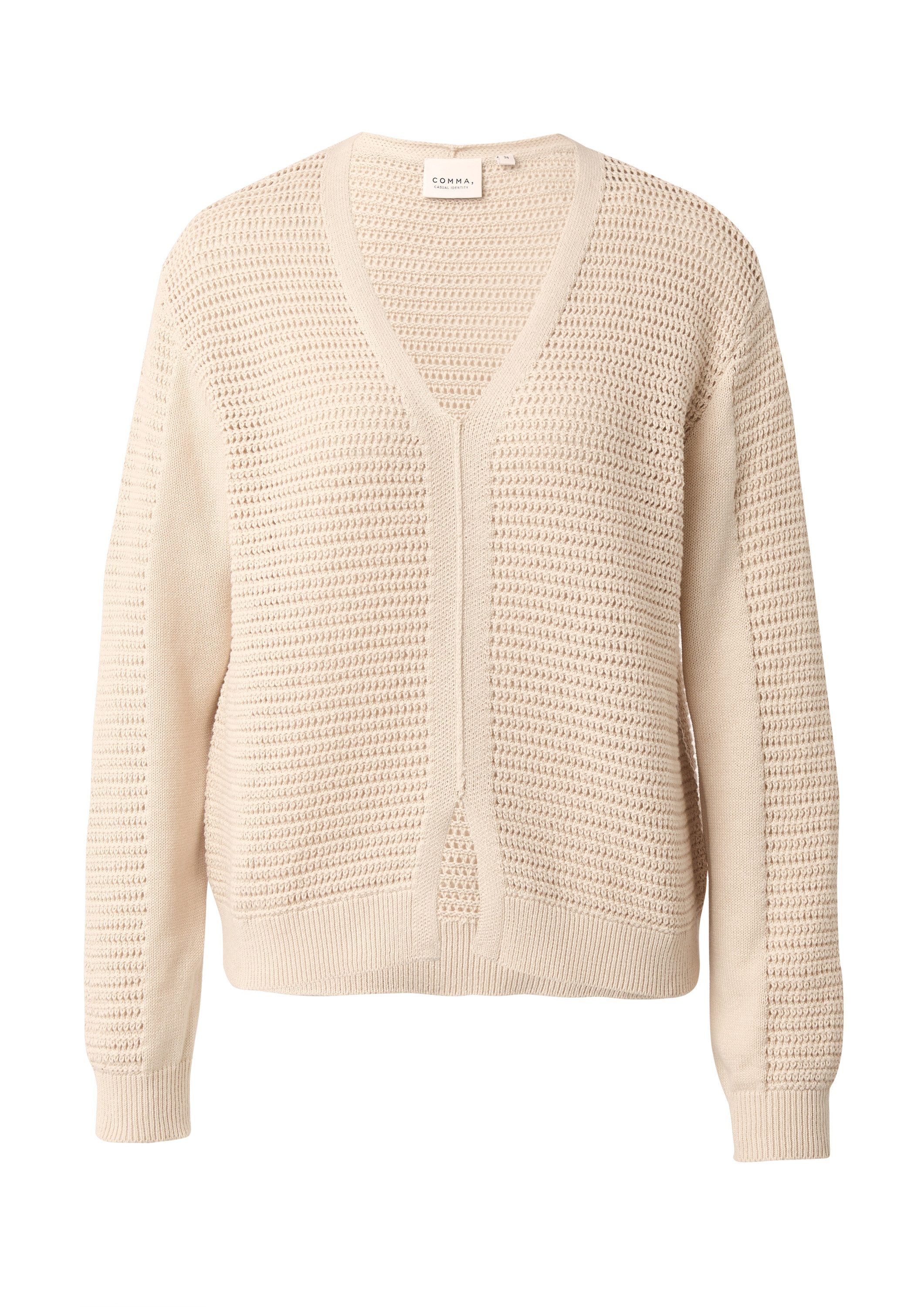 comma Longpullover Strickpullover Strickpullover in Cardigan-Optik