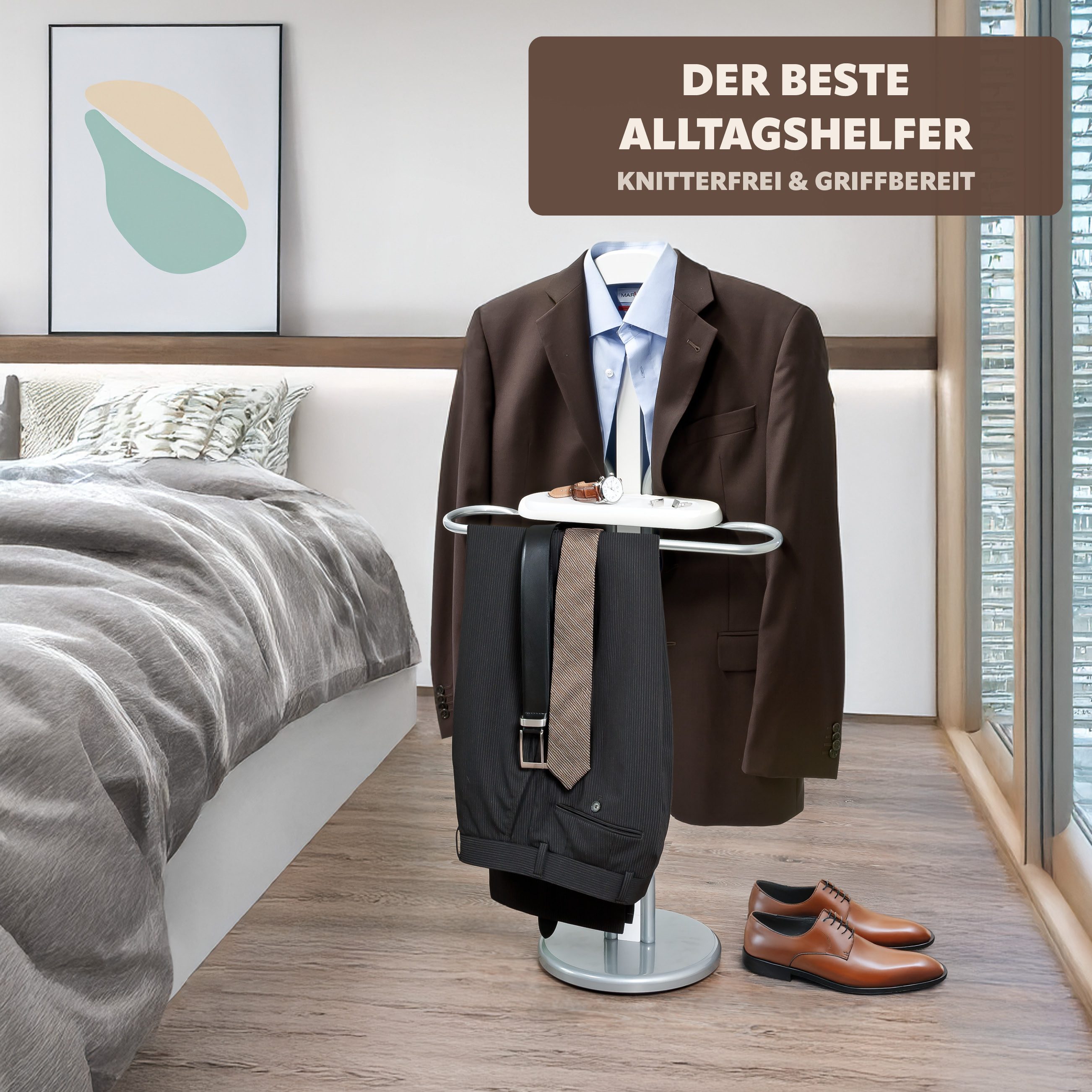 bremermann Herrendiener Kleiderbutler, Herrendiener, stummer Diener, Garderobe, silbergrau