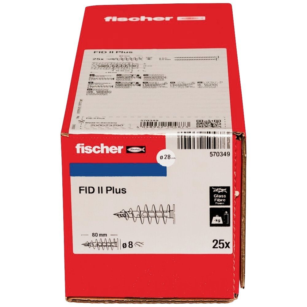 Fischer FID Dübel-Set 570349 Plus mm St. 80 fischer 25 II Dämmstoffdübel