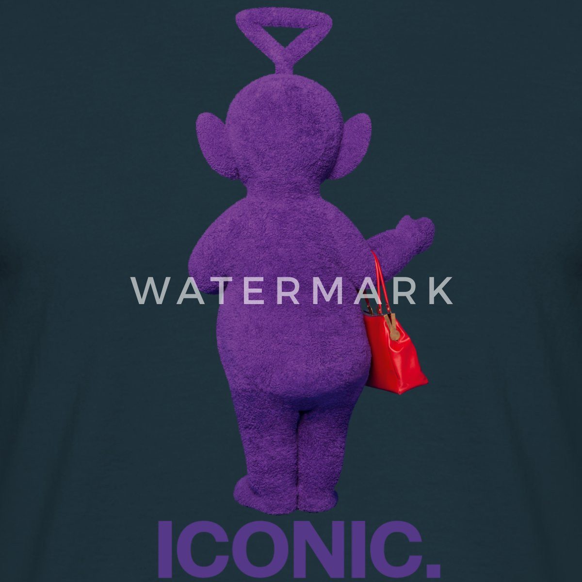 Spreadshirt T-Shirt Teletubbies Iconic-Design Tinky Winky & Handtasche Männer T-Shirt (1-tlg)