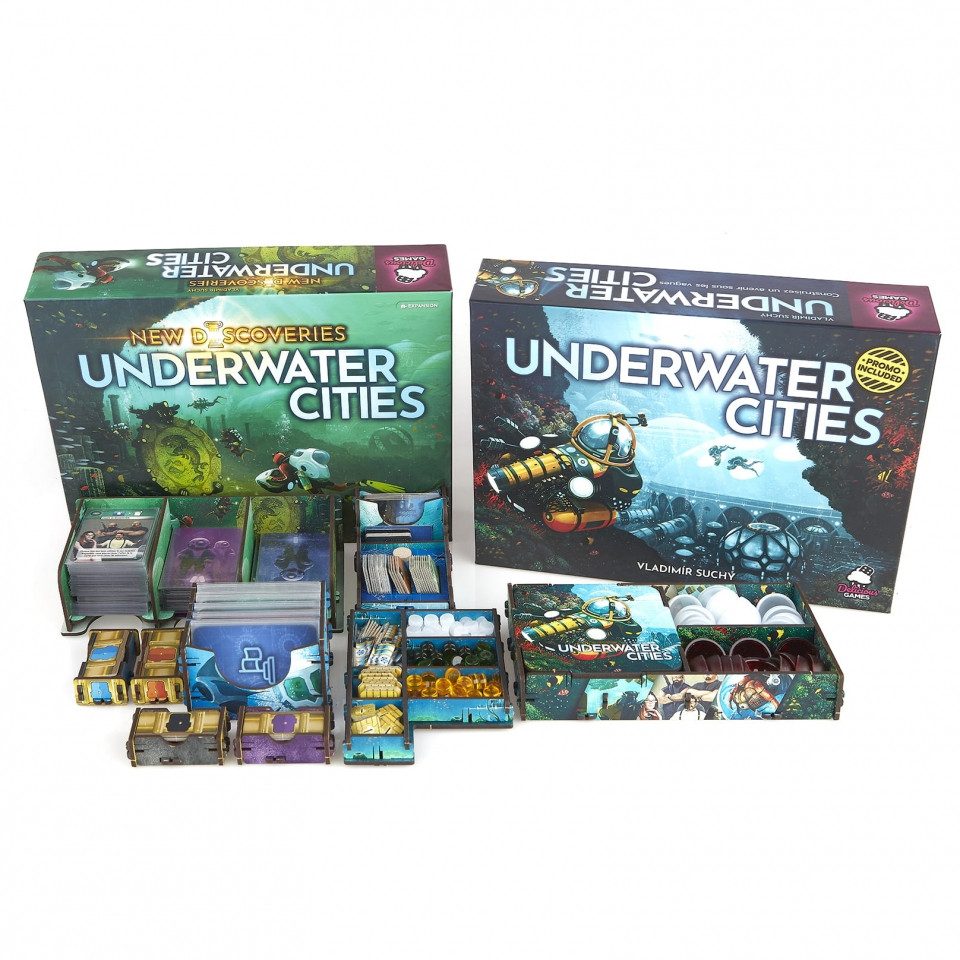 e-Raptor Spiel, Insert - Underwater Cities + expansion UV Print - englisch