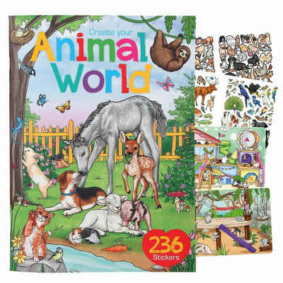 Depesche Malvorlage »Create your Animal World Malbuch mit Stickern«