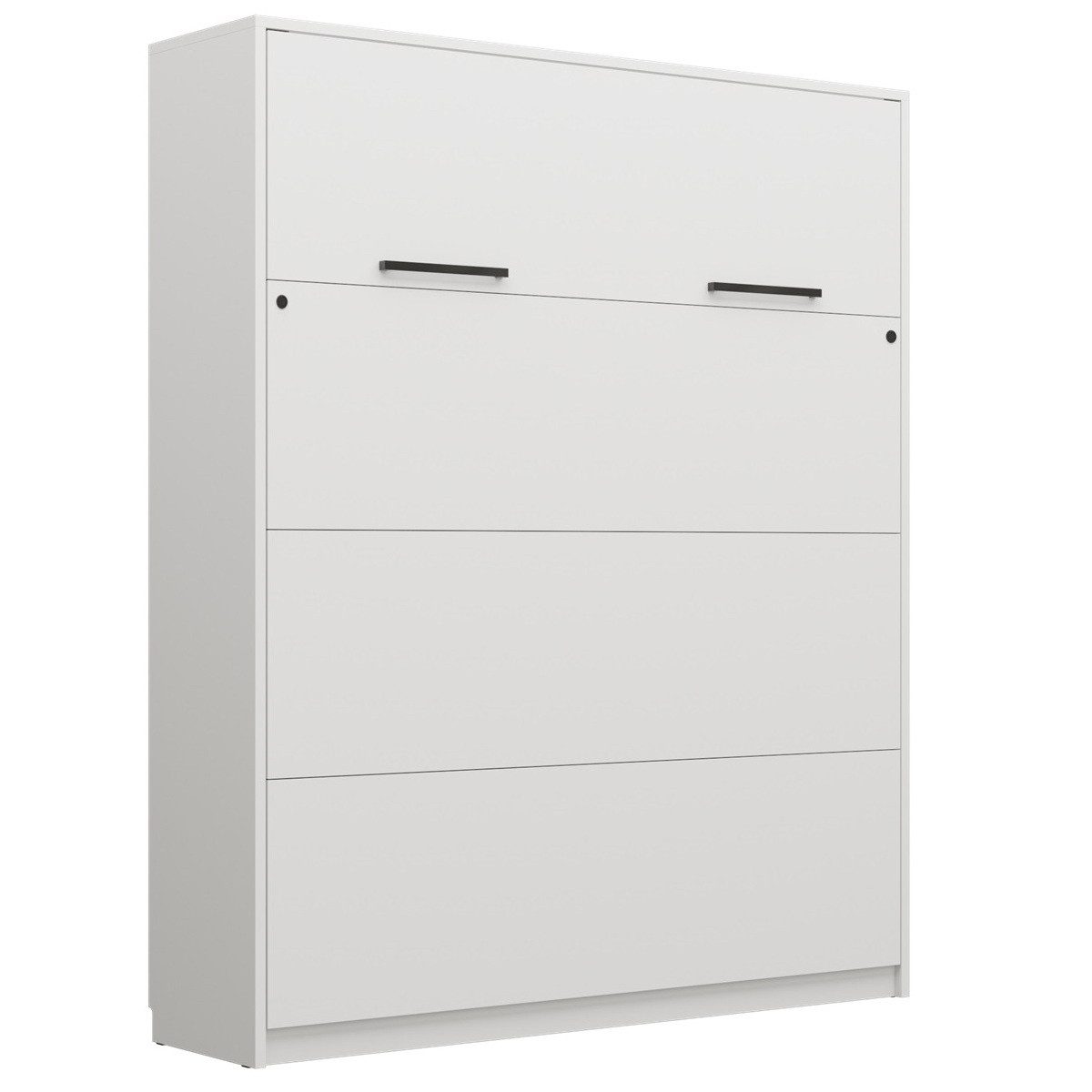 QMM TraumMöbel Schrankbett Wandbett modern vertikal GN 160 x 200 mit LED weiß congo eiche (Möbelstück, 1-St., Schrankbett vertikal 160x200) vertikal klappbar