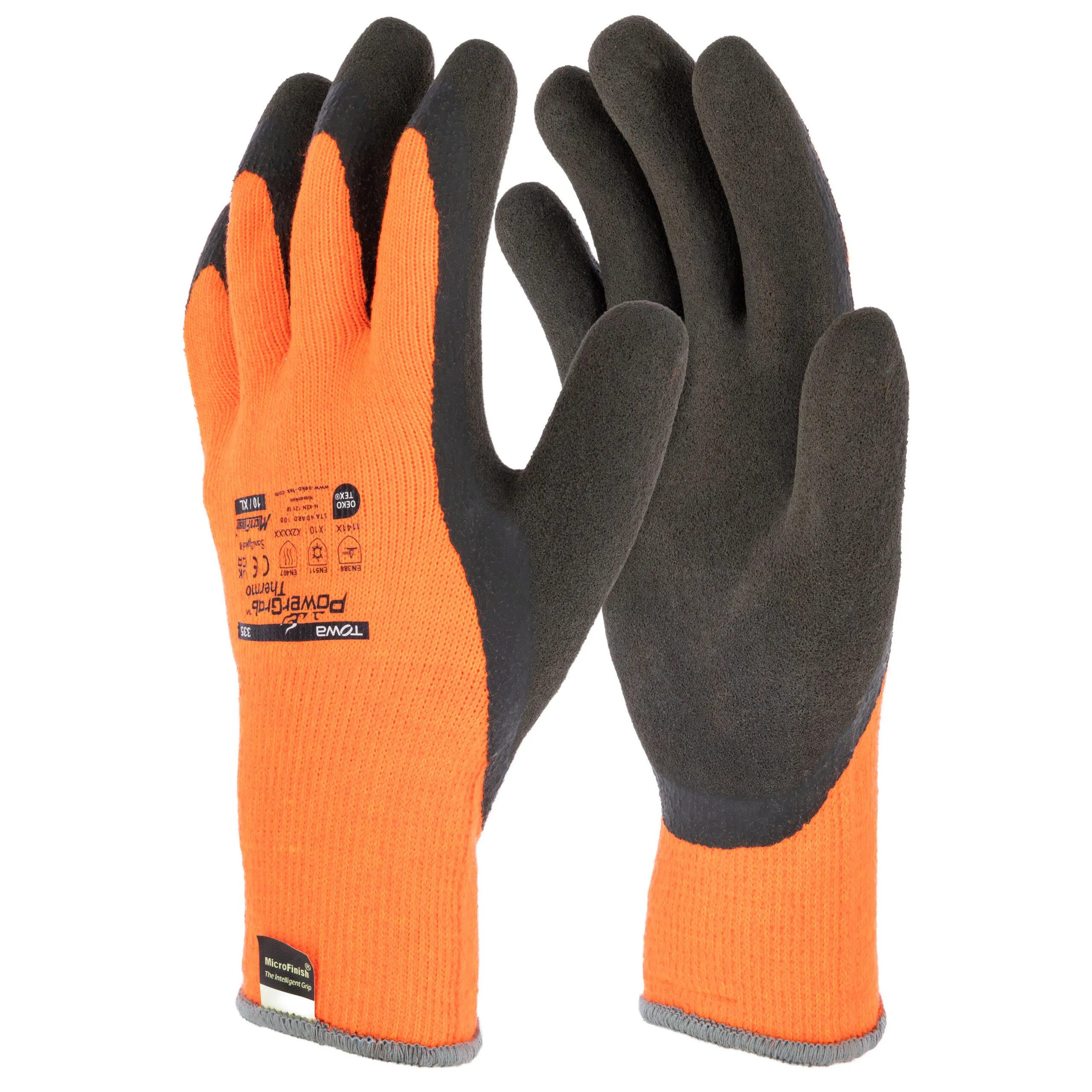 Arbeitshandschuhe PowerGrab Thermo Strickhandschuh Latex mit Acrylfutter Größe: 8