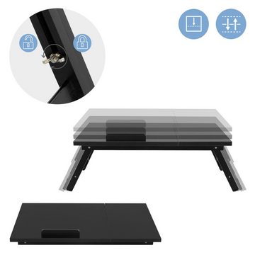 ML-DESIGN Laptoptisch Laptopständer Notebooktisch Betttisch Knietisch (1-St), Bett/Sofa Schwarz Holz verstellbar klappbare Beine 4 Neigungswinkel