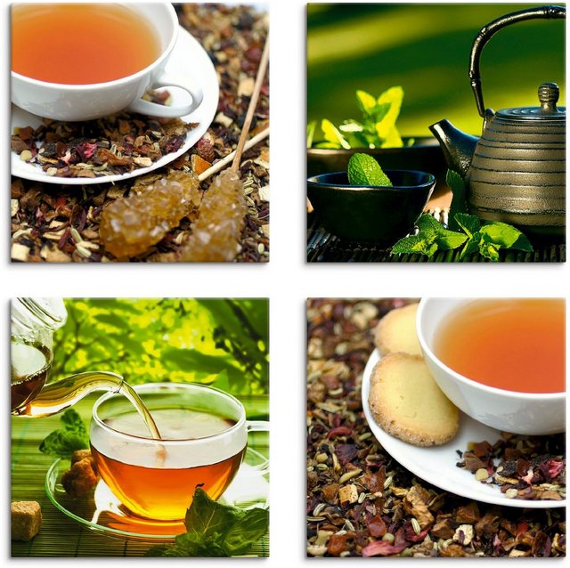 Artland Leinwandbild »Asiatische Teeimpressionen«, Getränke (4 Stück)-Otto