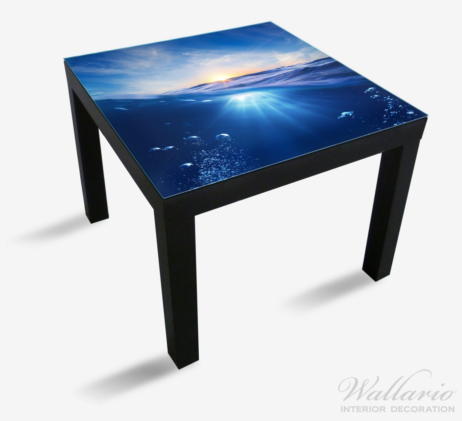 für Tischplatte St), im Wallario Meer Ikea (1 Sonnenuntergang Tisch bei geeignet Lack Wellen