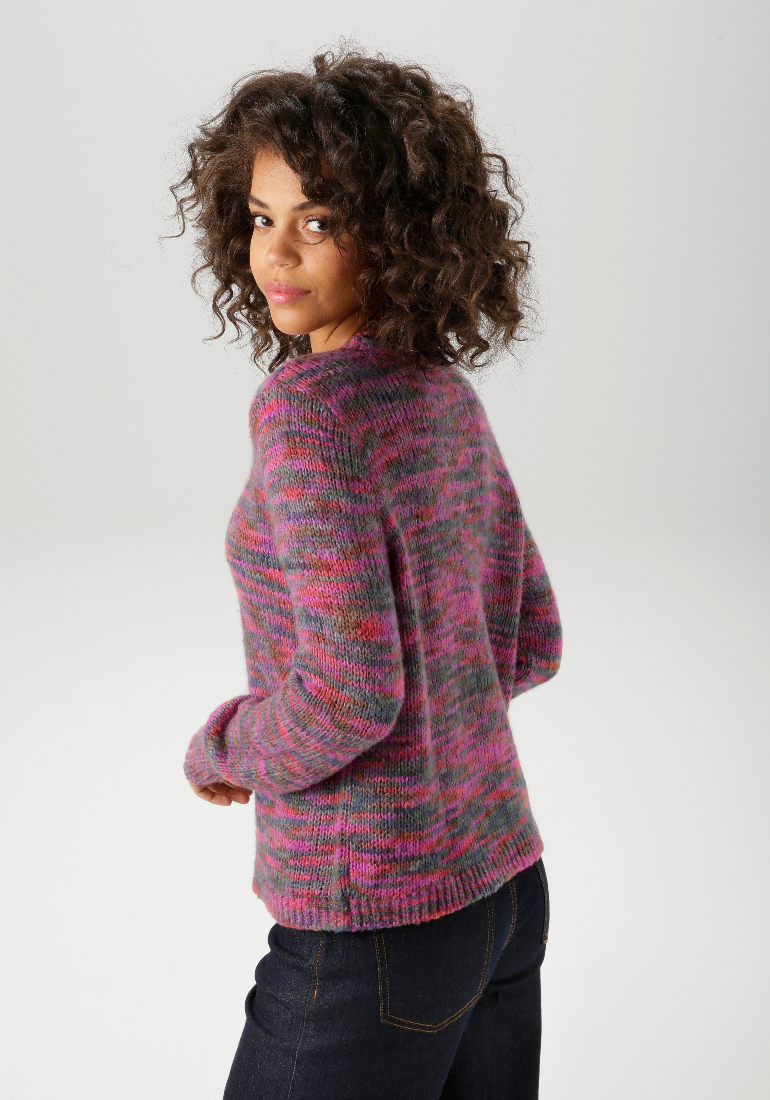Aniston CASUAL Strickpullover aus trendigem Multicolor-Garn günstig online kaufen