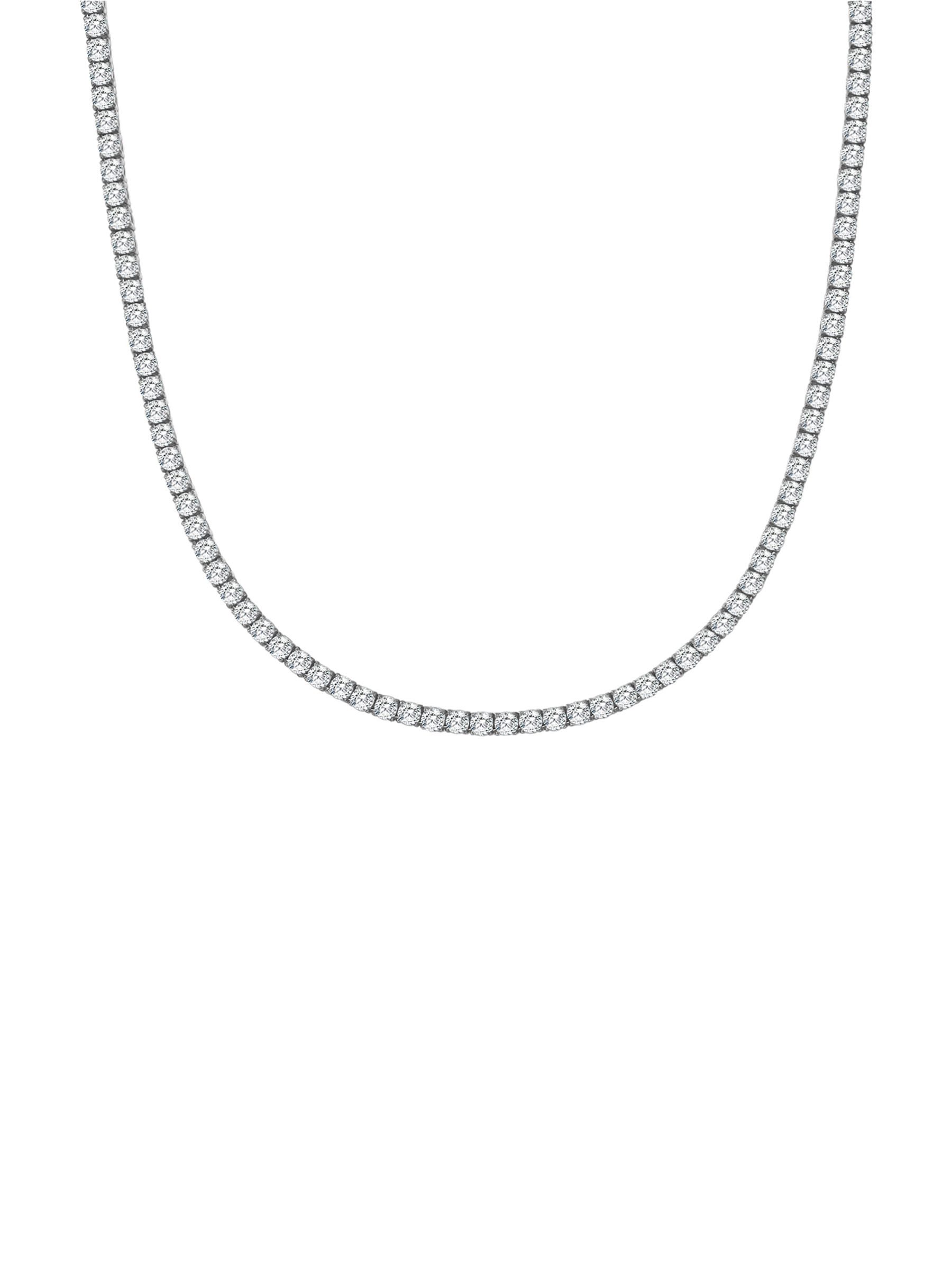 Hey Happiness Collier Tennis Choker - Damen Halskette aus Edelstahl mit Zirkonia, verstellbare wasserfeste Kristall Kette 18K vergoldet