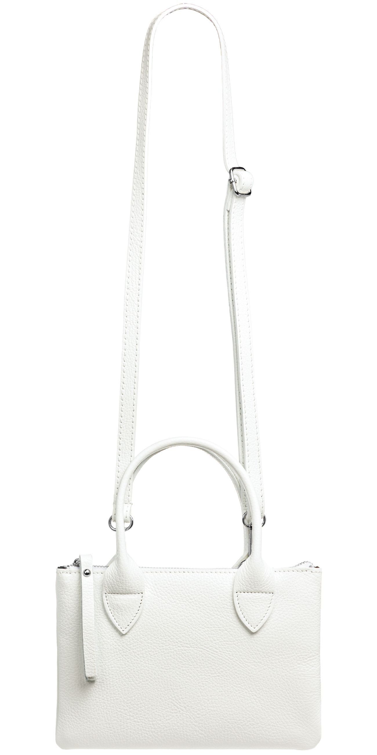 Caspar Henkeltasche Kleine Damen Leder Tasche Umhängetasche - CLASSIC LINE - Modell No.837, kompakt, elegant & unempfindlich - 100% Echtleder - Handmade in Italy