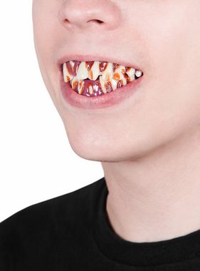 Maskworld Kostüm Dental FX Zombie Zähne, Filmreife Horror-Zähne für Euer Halloween Kostüm