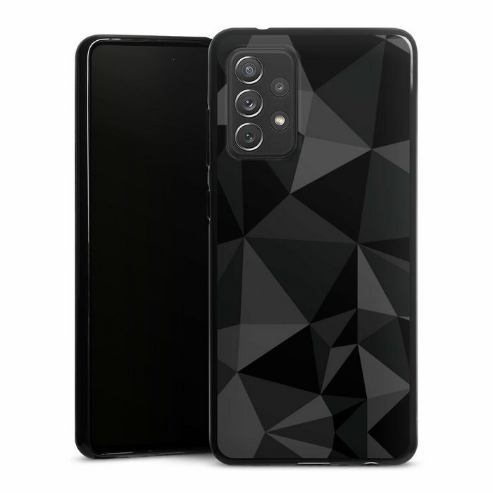 DeinDesign Handyhülle Geometric Muster Abstrakt Polygon Pattern Black Samsung Galaxy A72 Silikon Hülle Bumper Case Handy Schutzhülle