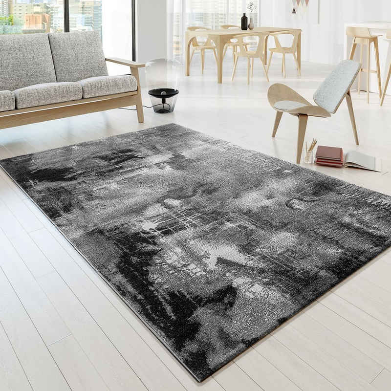 Teppich Wohnzimmer Teppich Bunt Kurzflor Soft Modern Abstrakte Designs, TT Home, rechteckig, Höhe: 12 mm