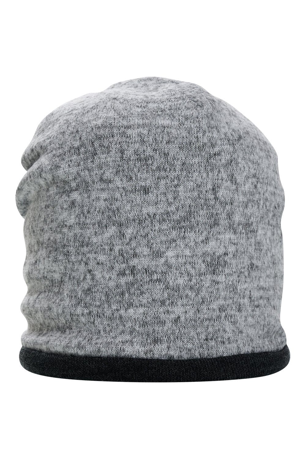 Melange-Stoff, Sportliches doppellagig Hat Set Winter Grey Unisex You mit Strickmütze