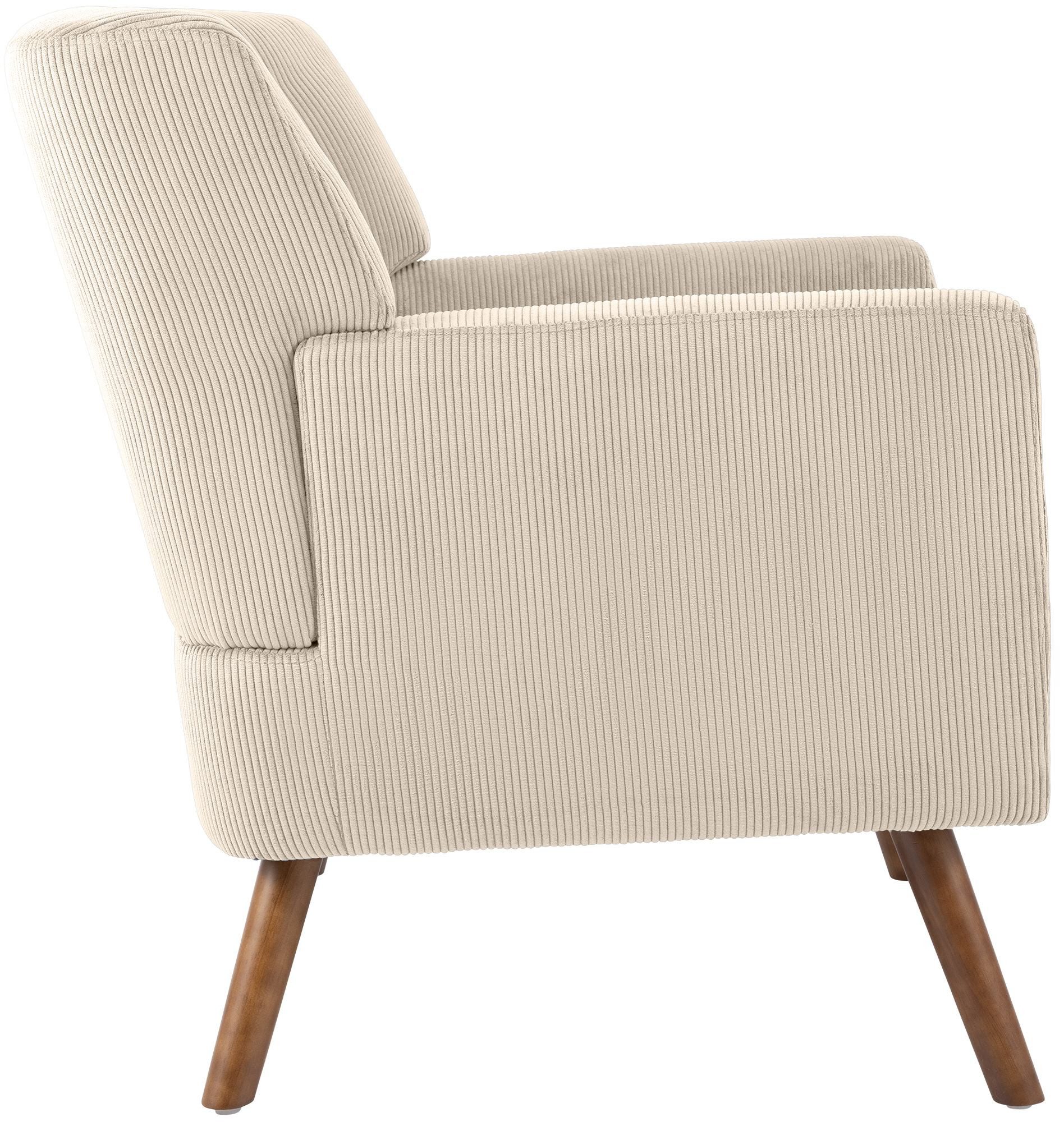 CLP Loungesessel Kioni (1er), Cordbezug, Kautschukholz, bis 150 kg belastbar – Bild 5 von 5
