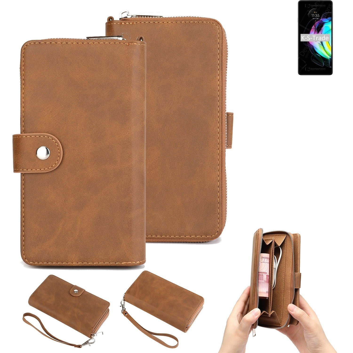 K-S-Trade Handyhülle für Motorola Edge 20, Handyhülle Schutzhülle & Portemonnee Tasche Handytasche Case Etui