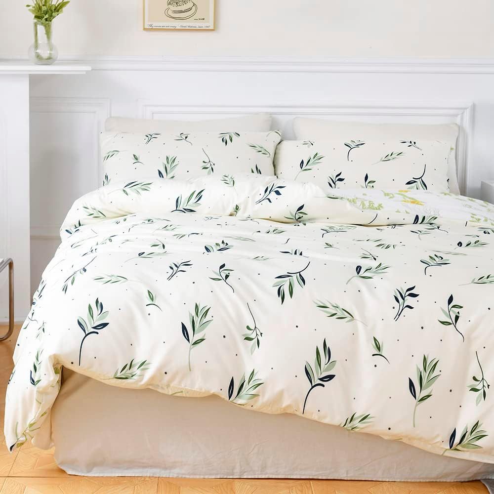 wohnTRAUM24 Bettwäsche Bettwäsche 135x200cm,200x200cm,Blätter Blumen Pflanz günstig online kaufen