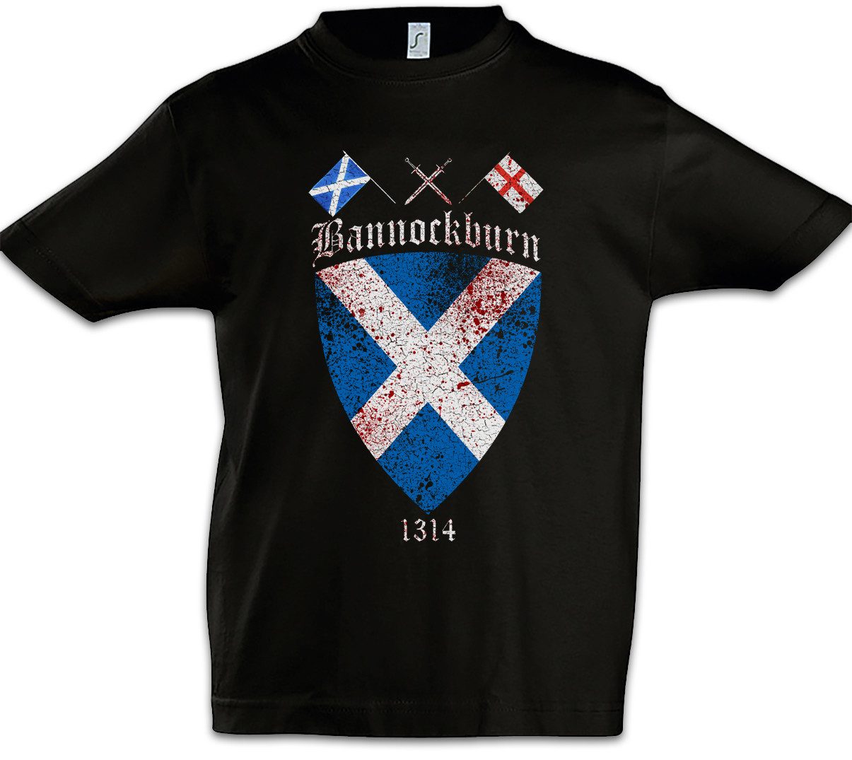 Urban Backwoods Print-Shirt Bannockburn Kinder T-Shirt Battle Schlacht 1314 William Wallace (1-tlg) Schottland Scotland Outlander l'Écosse