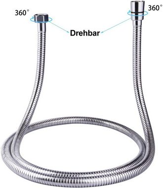 Rainsworth Schlauchverlängerung, Edelstahl Brauseschlauch 1.8M mit doppeltem Verdrehschutz. Extrem flexibel, verdrehsicher, mit Knickschutz. Metallschlauch mit Drehwirbel