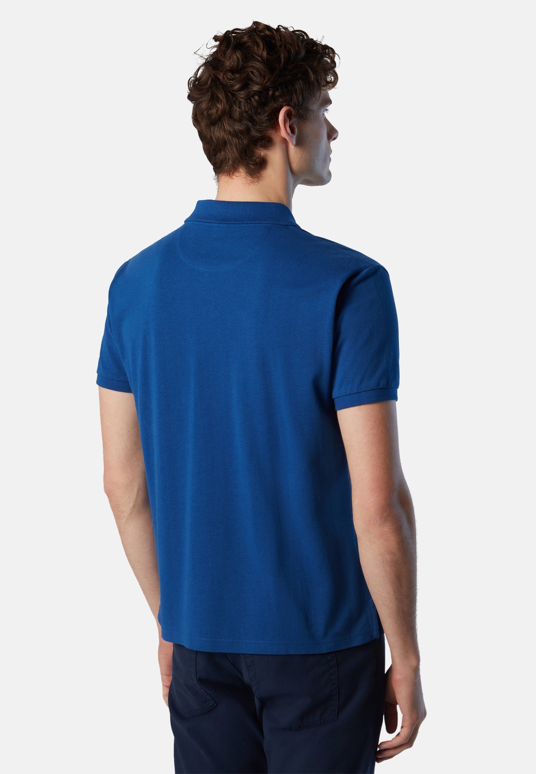 klassischem Poloshirt Sails Bio-Baumwolle Poloshirt North BRIGHT BLUE aus mit Design