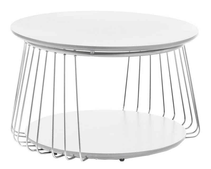 MCA furniture Couchtisch VILNIUS, Weiß matt, mit Ablagefach, Ø 70 cm