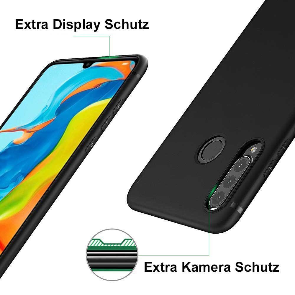 FITSU Handyhülle Slim Case Hülle für Huawei P30 Lite New Edition Schwarz, Ultradünne Handyschale Slim Case Cover Schutzhülle mit Kameraschutz