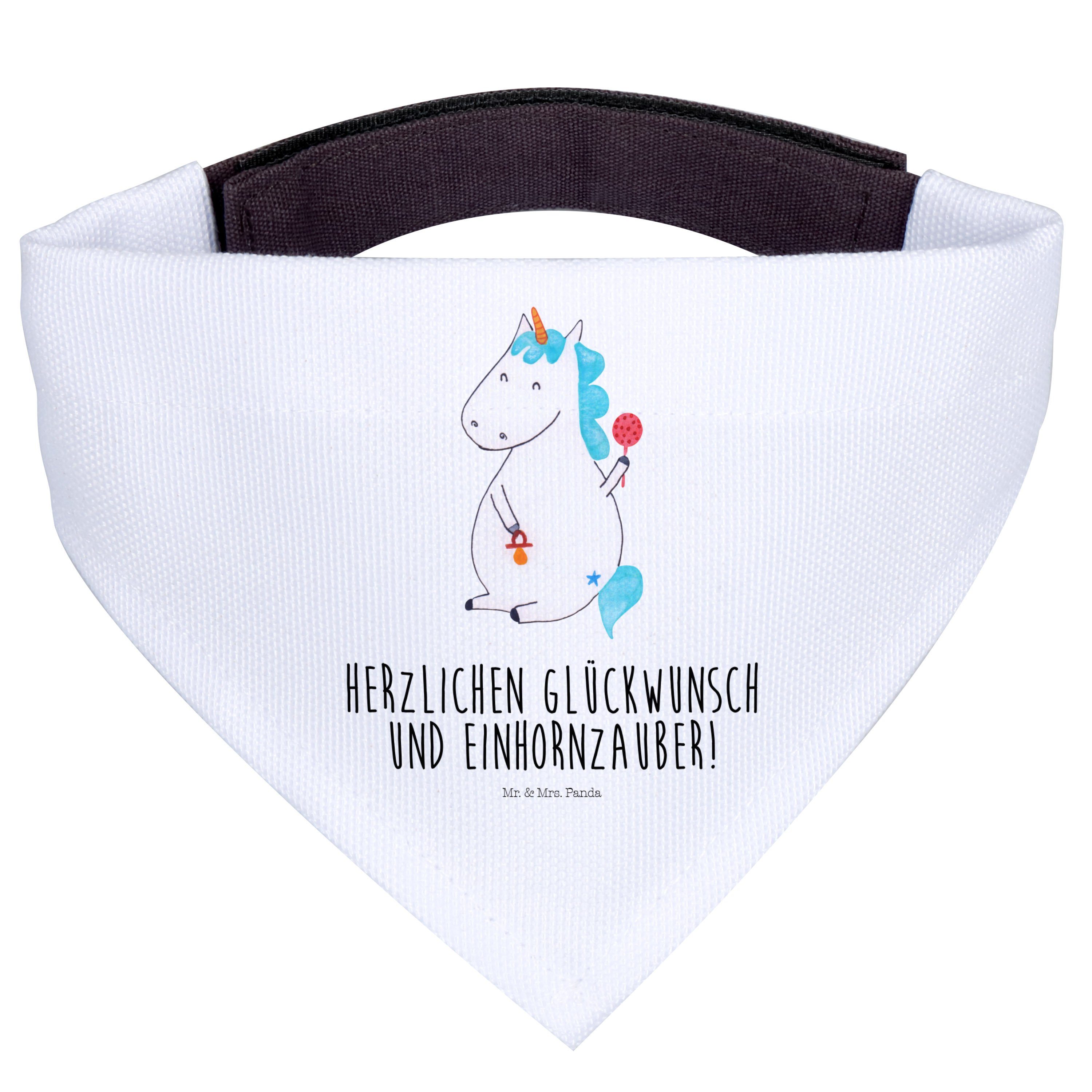 Mr. & Mrs. Panda Hundefliege Einhorn Baby, Bandana, Weiß, Hunde Halstuch, Bandana, Hals Tuch, Baby, Polyester, Hundehalsbändchentuch Hunde Bandana Geburtstag