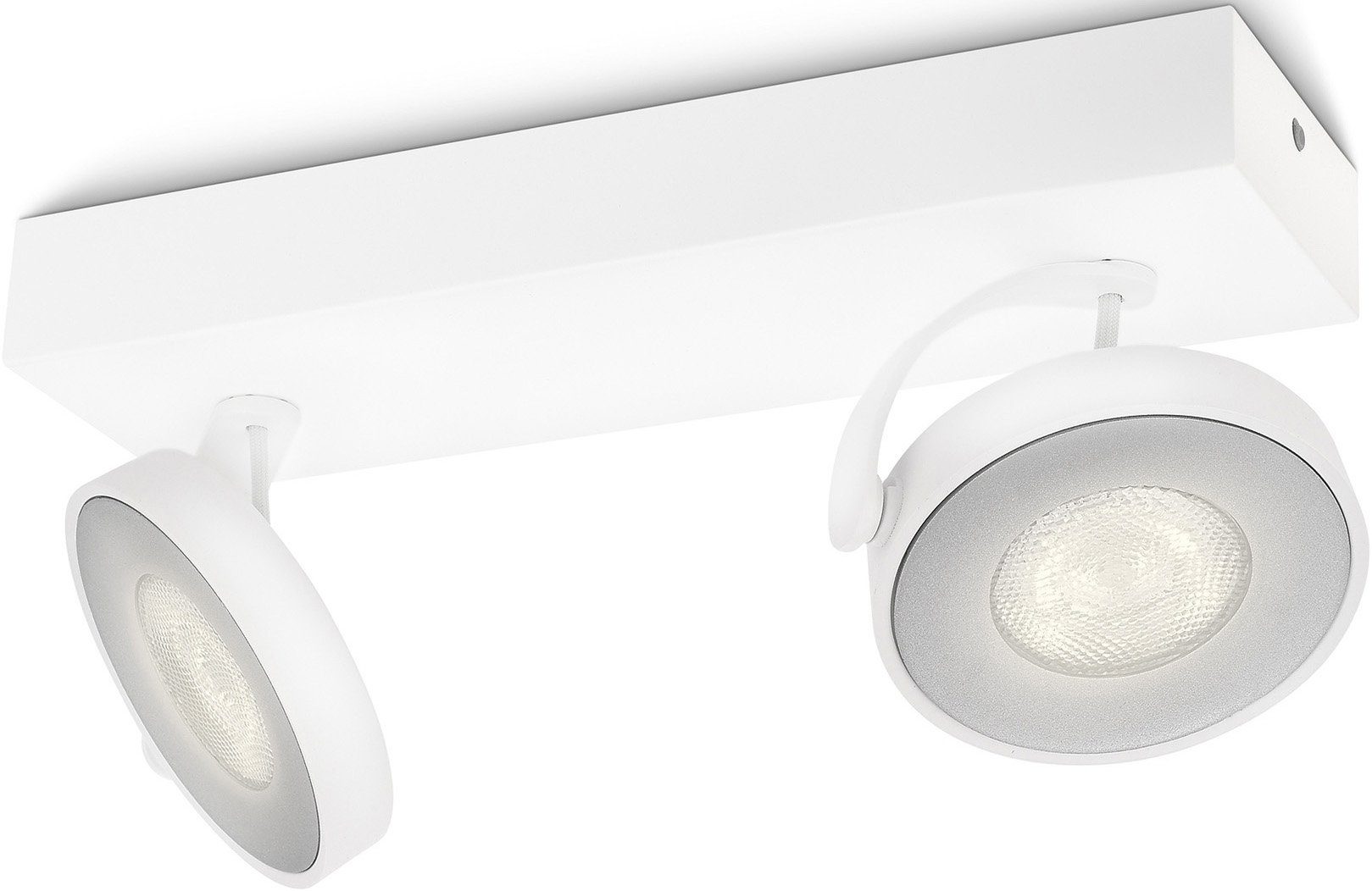 Philips Deckenspot Clockwork, LED fest integriert, Warmweiß, myLiving LED  Spot 2flg 1000lm Weiß | Deckenstrahler