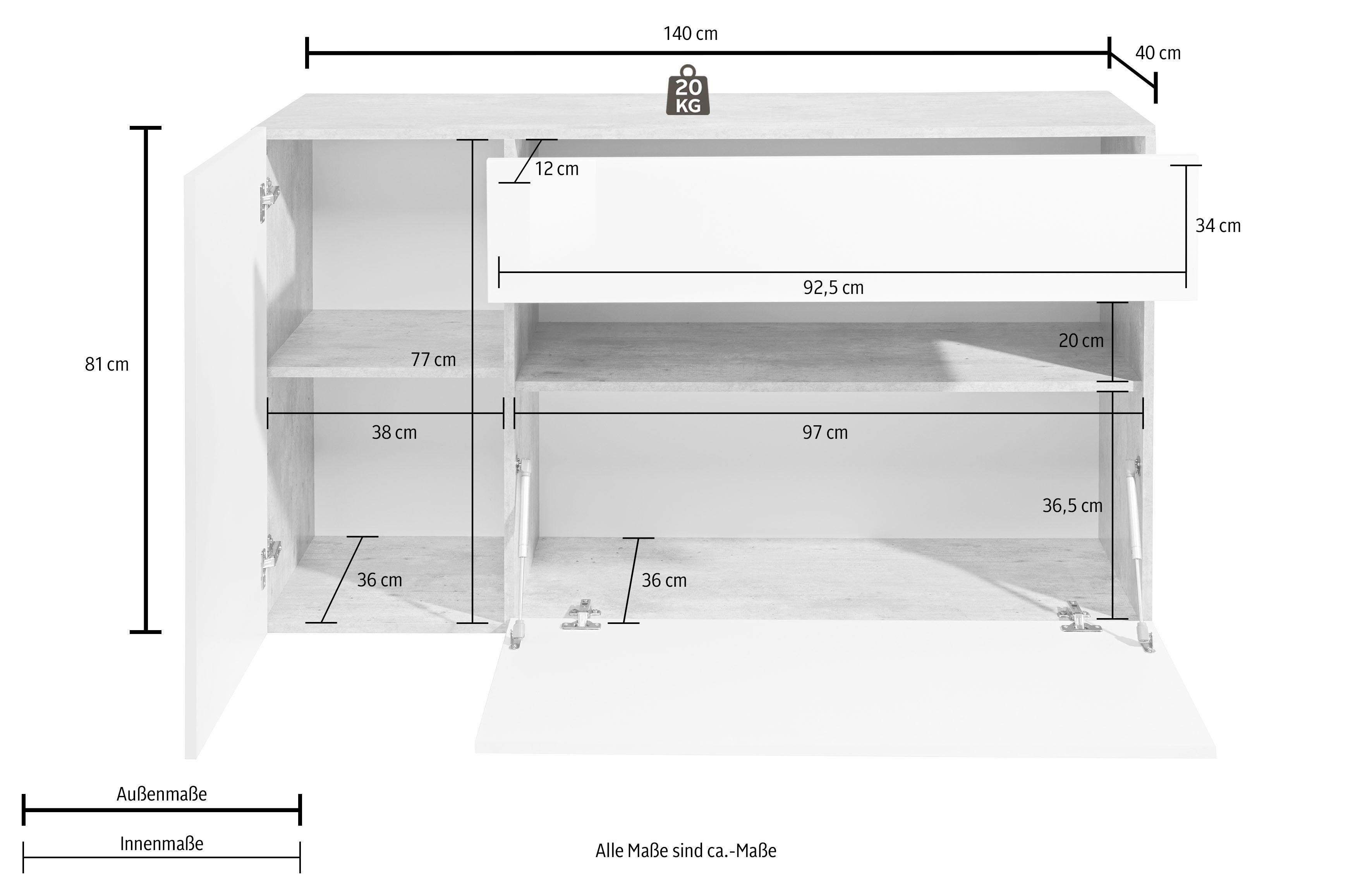 INOSIGN Sideboard Potenza, Kommode, Schrank, 1x günstig online kaufen