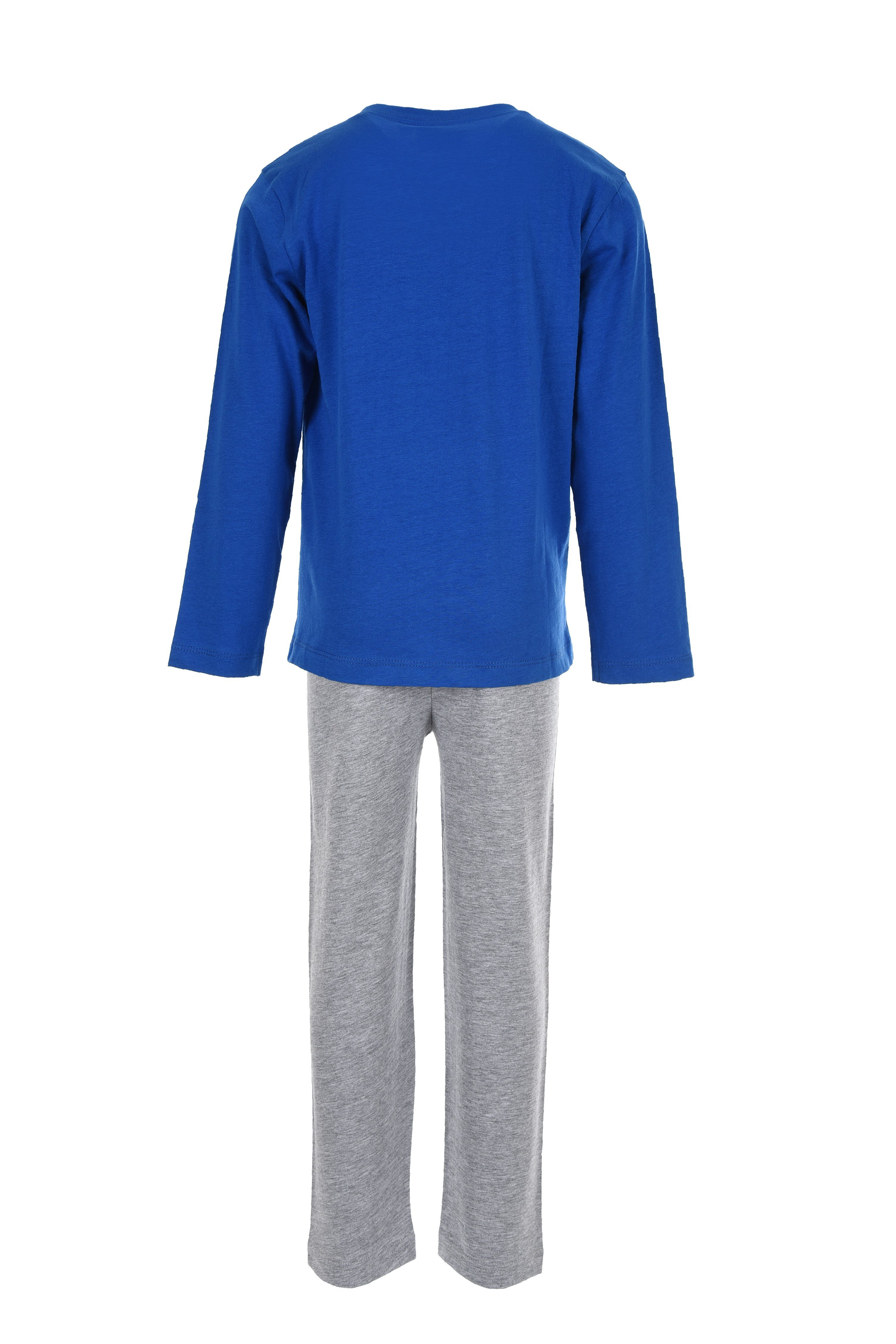 Schlafanzug langer und 116 Gr.98 + PAW 110 Jungen Hellgrau PAW Mädchen Pyjama 104 langarm Blau PATROL Pyjama PATROL