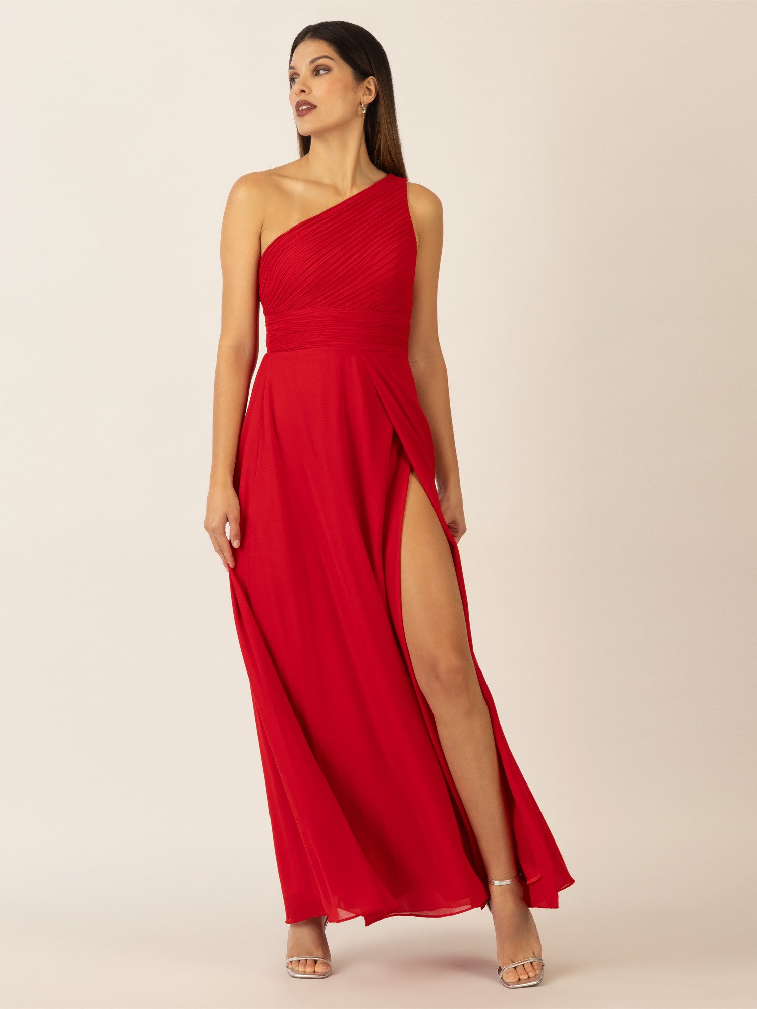 Apart Abendkleid mit Plissee- Drapierung vorne günstig online kaufen