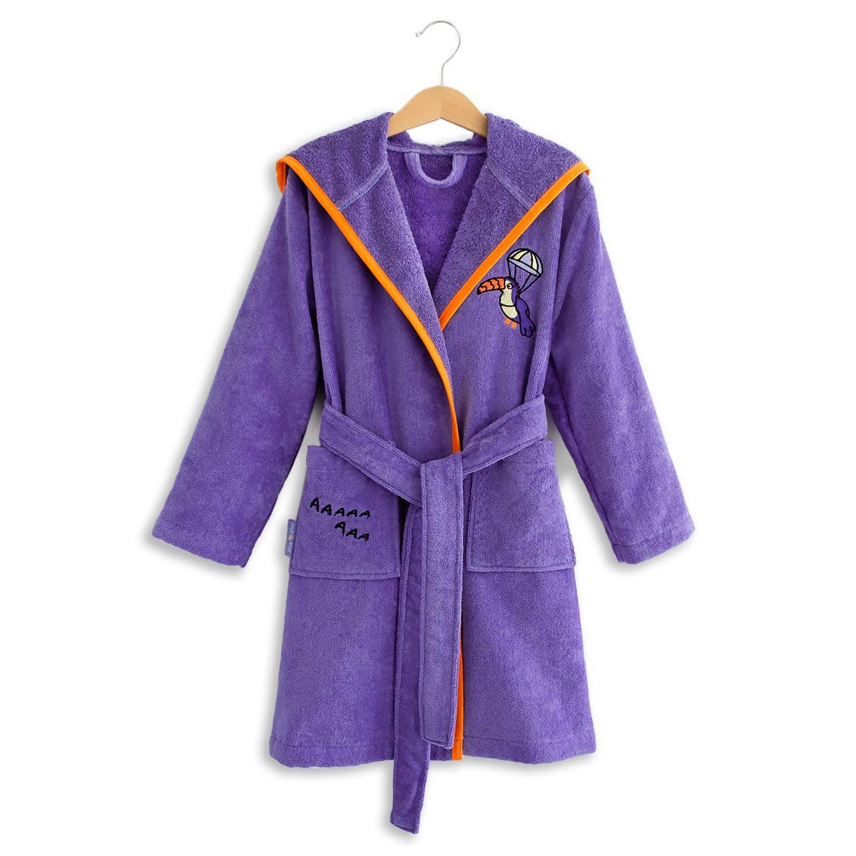 MILK&MOO Duschtuch Milk&Moo Kinderbademantel – 100 % Baumwolle, Lila, Größe 5–6 Jahre, (1-St)
