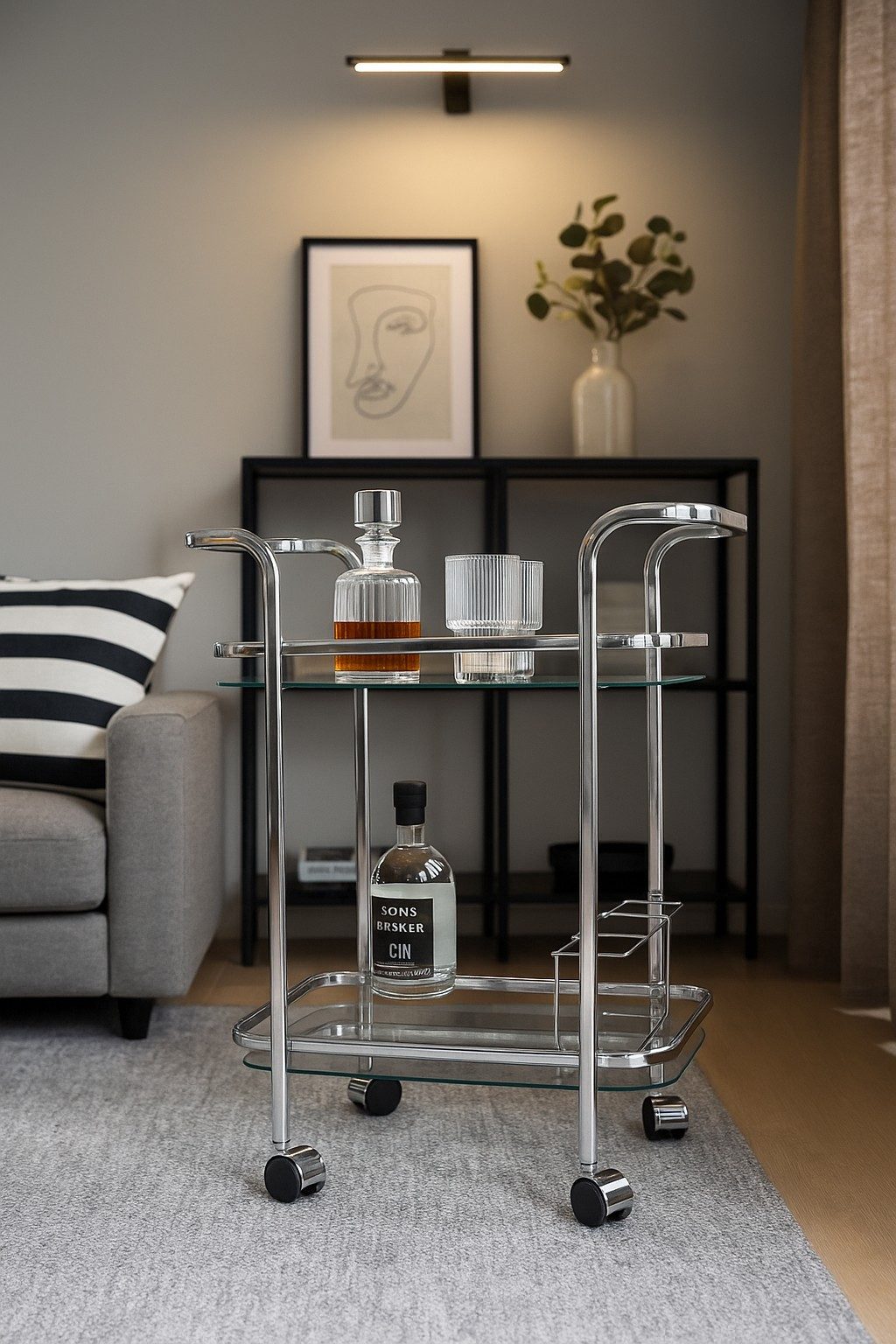 moebel-direkt-online Servierwagen mit Rollen, zwei Ablageebenen günstig online kaufen