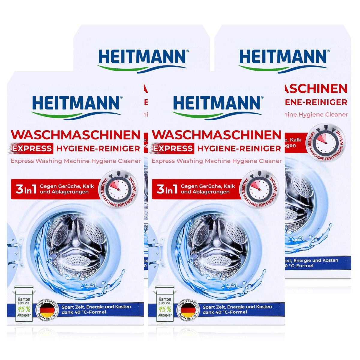 HEITMANN Heitmann Waschmaschinen express Hygiene Reiniger 250g (4er Pack) Spezialwaschmittel