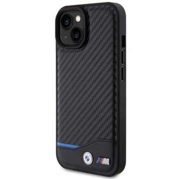 BMW Smartphone-Hülle BMW Apple iPhone 15 Plus Schutzhülle Case Cover Leather Carbon Schwarz