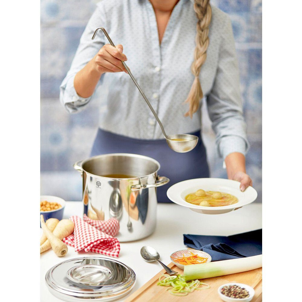 SCHULTE-UFER Bräter Suppentopf 24 cm Romana i, 18/10 Edelstahl, 6l, Edelstahl, spülmaschinenfest, Induktion, alle Herdarten