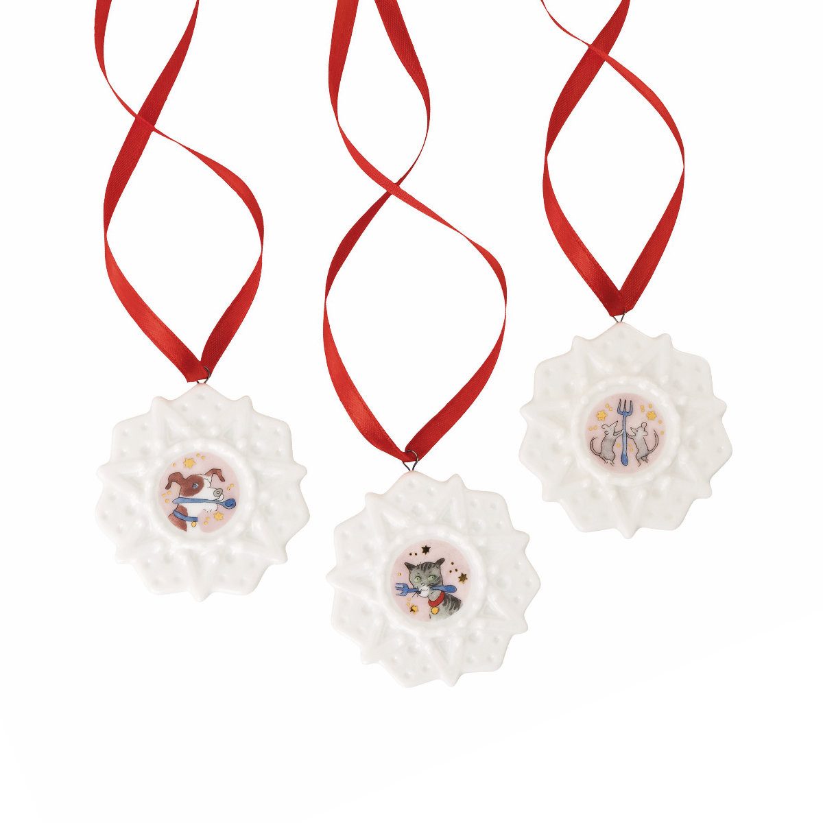 Hutschenreuther Christbaumschmuck Schmucksterne Weihnachtsdekoration, 3-tlg.