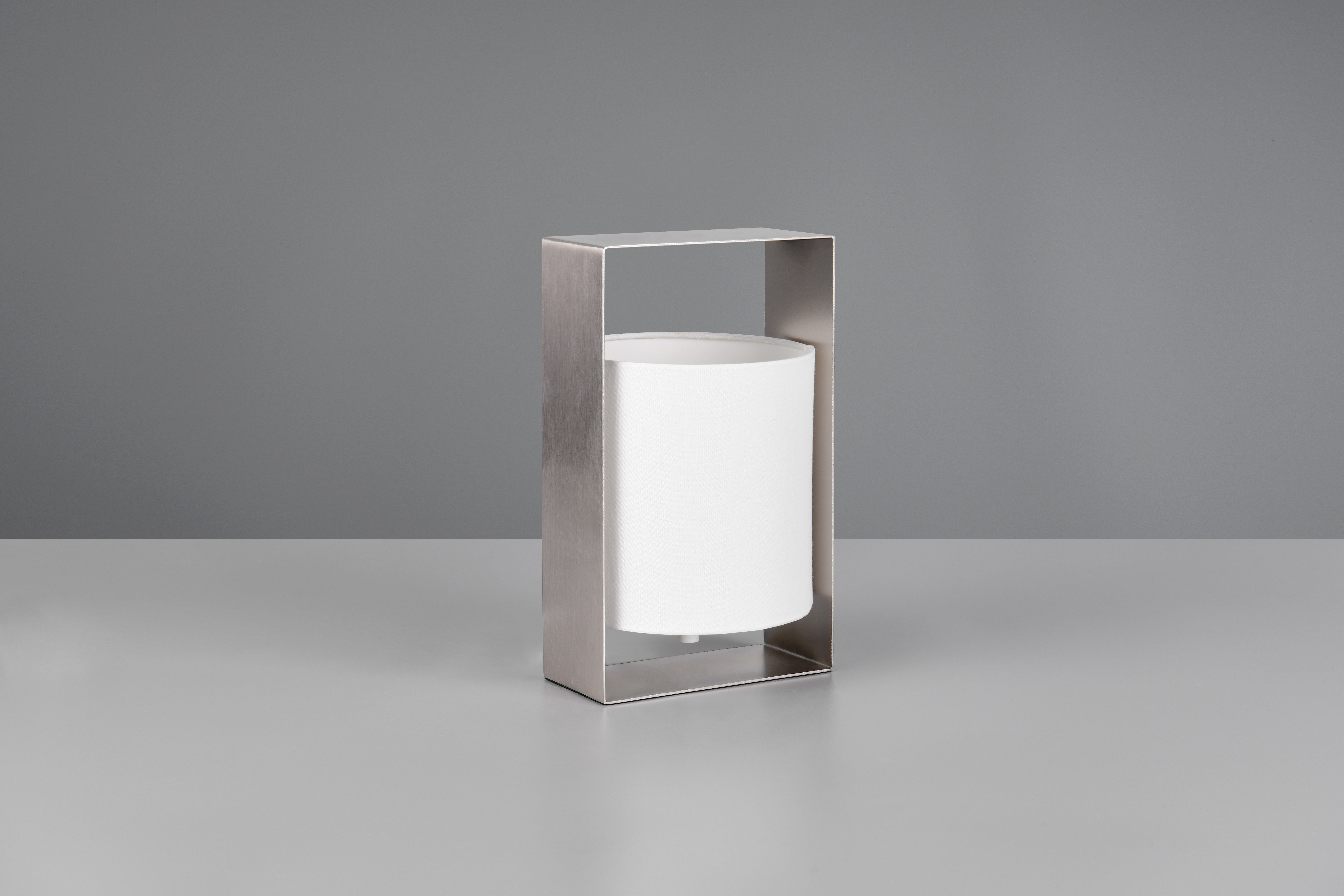 Reality Leuchten Tischleuchte PAIL, Tischlampe mit Schnurschalter, exkl 1x E27 max 10W, Stoffschirm, Ein-/Ausschalter, Leuchtmittel wechselbar, warmweiß - kaltweiß, Design Tischleuchte Metallrahmen mit Stoffschirm, 16x27x15 cm (B/H/T)