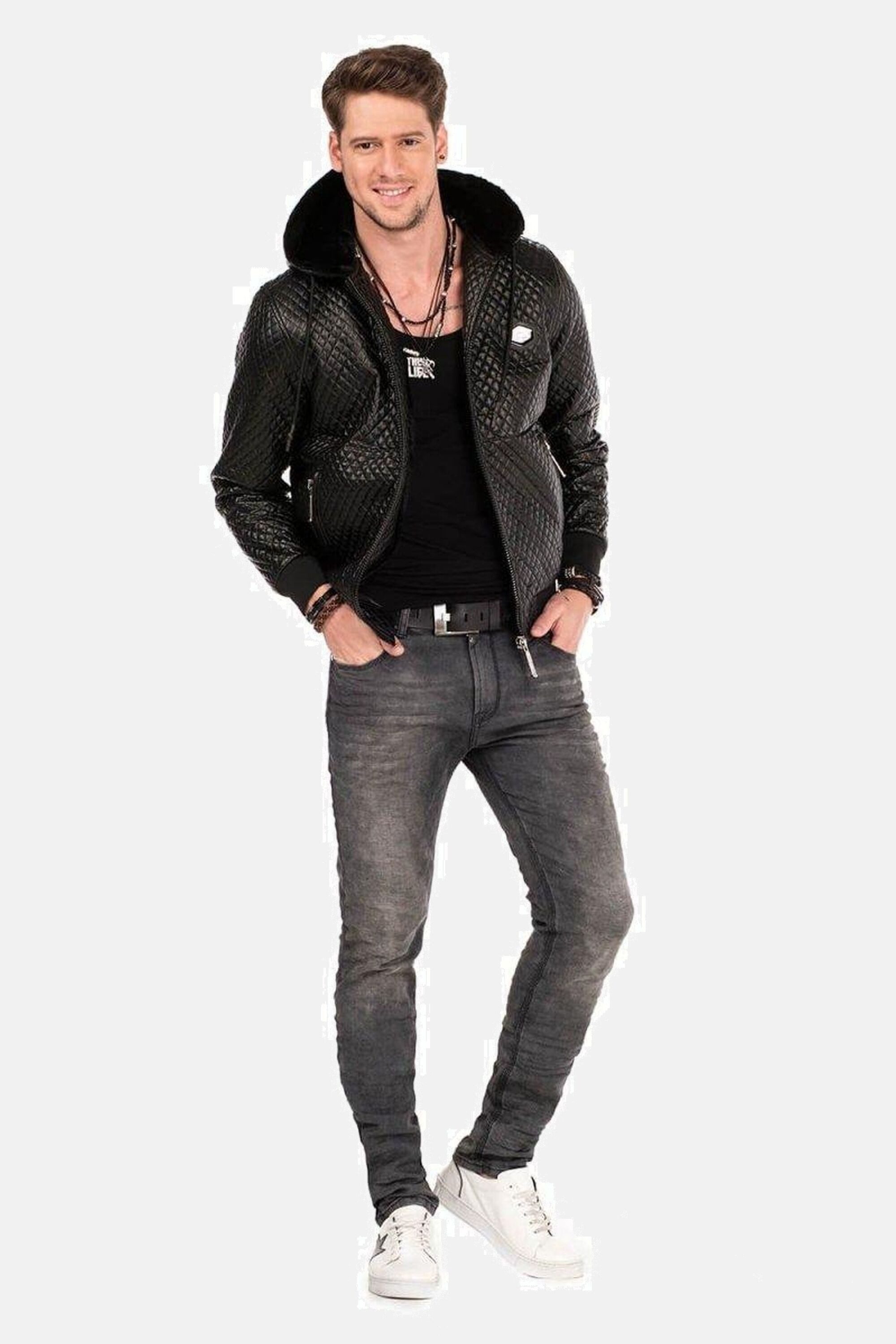 Cipo & Baxx Röhrenjeans Jeans mit Elasthanzusatz, CD374