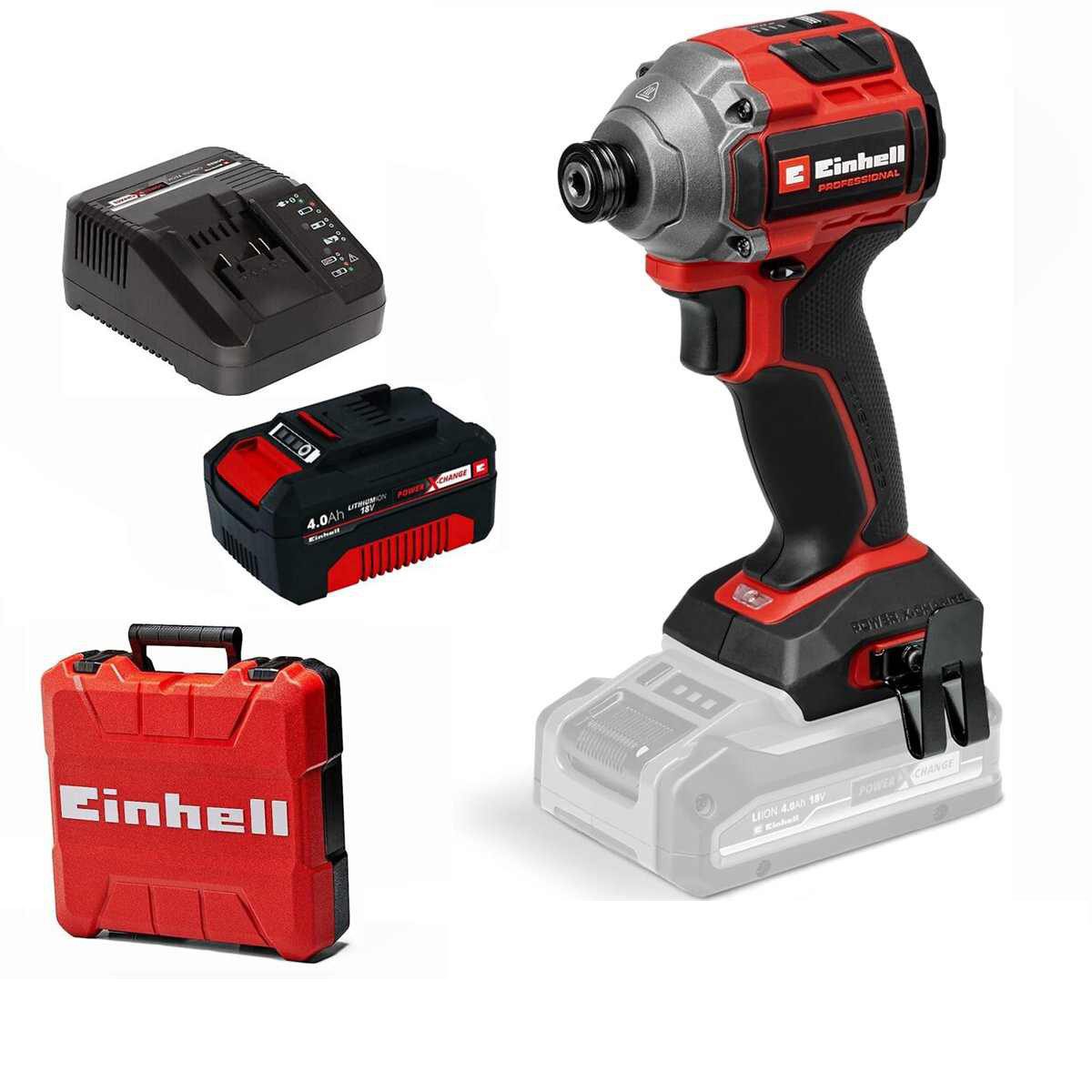Einhell Akku-Schlagschrauber 18V Schlagschrauber TP-CI 18/250-C Li BL 250 Nm, Akku 4.0 Ah, Koffer